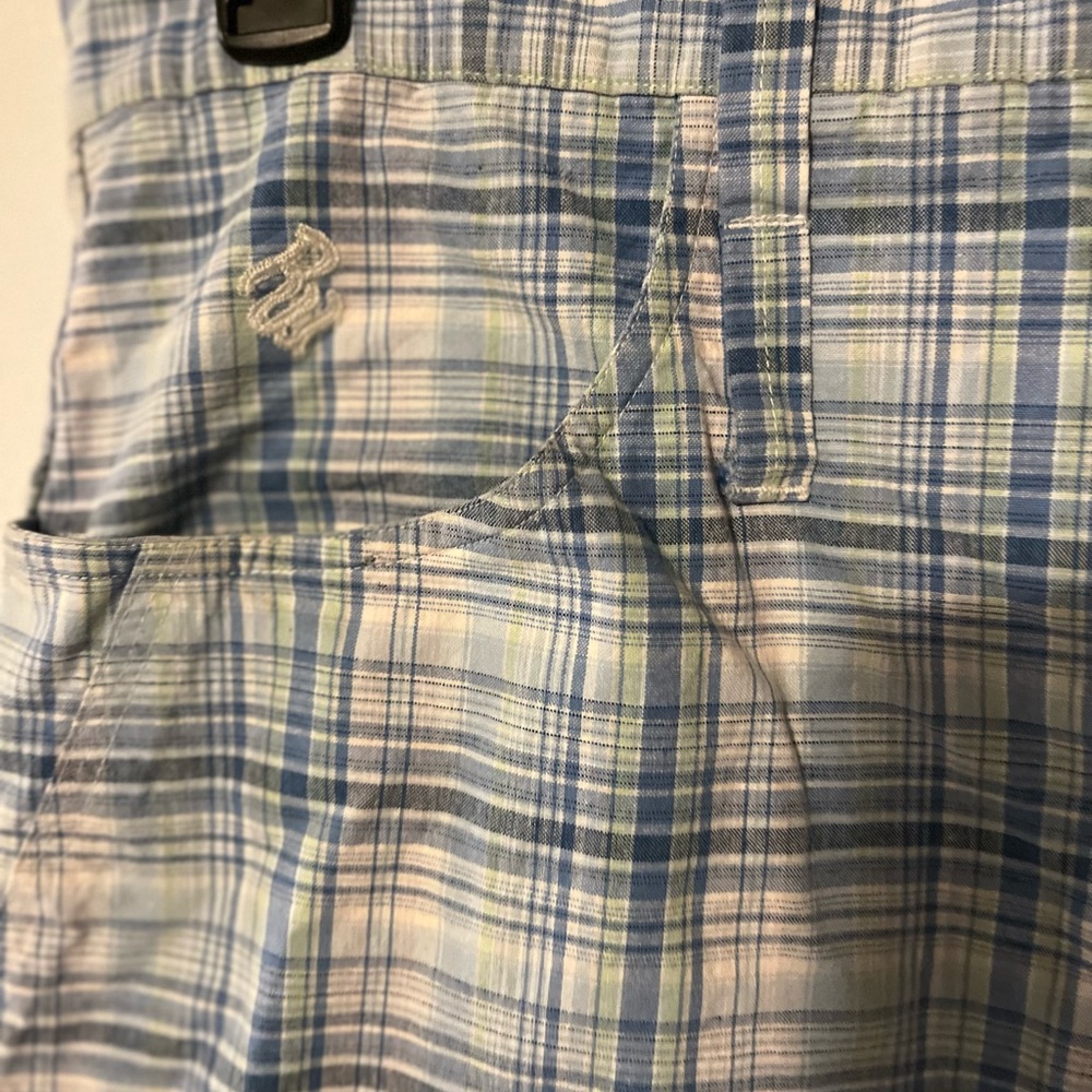 Vintage Rocawear Mens Plaid Striped Shorts Size 34 Blue - Picture 8 of 8